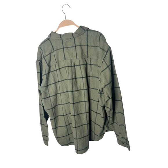 Eddie Bauer Womens Flannel 1/2 Zip Pullover Plaid green Blue Top Size XL - Picture 2 of 3